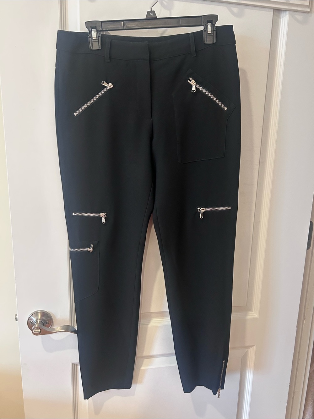Moschino Women’s Black Zip-Accent Ponte Pants